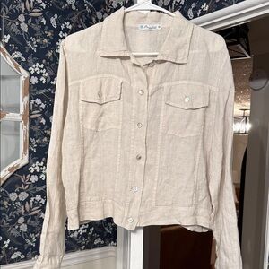 Paradise Made in Italy Linen Button Down Top Size Medium